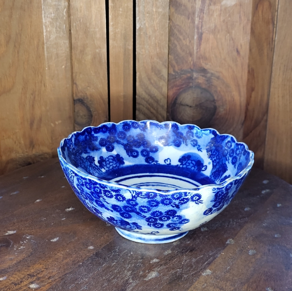 Blue Floral Ceramic Bowl - Picture 10 of 12
